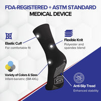 Load image into Gallery viewer, American Hospital Supply Premium Anti-Slip Socks | Black Grip Socks

