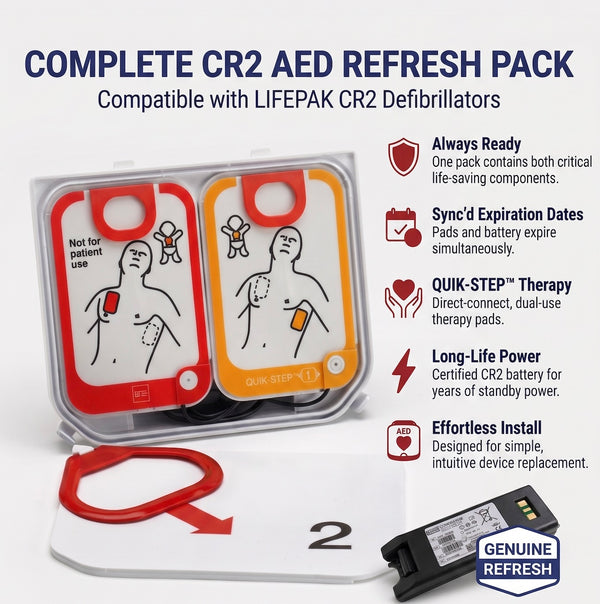 LIFEPAK CR2 AED Refresh Pack | Replacement Pads & Battery Kit
