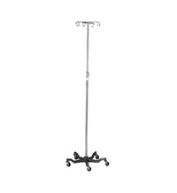 Load image into Gallery viewer, Medline Aluminum Five Leg IV Pole 4 Hooks, Heavy-Duty Base, 48" to 80" H
