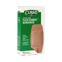 Load image into Gallery viewer, Medline CURAD Flex-Fabric Adhesive Bandages, Extra Large 2" x 4" Strips, 10/Box
