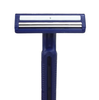 Load image into Gallery viewer, Medline Twin-Blade Disposable Facial Razor with Lubrication Strip, Navy Blue
