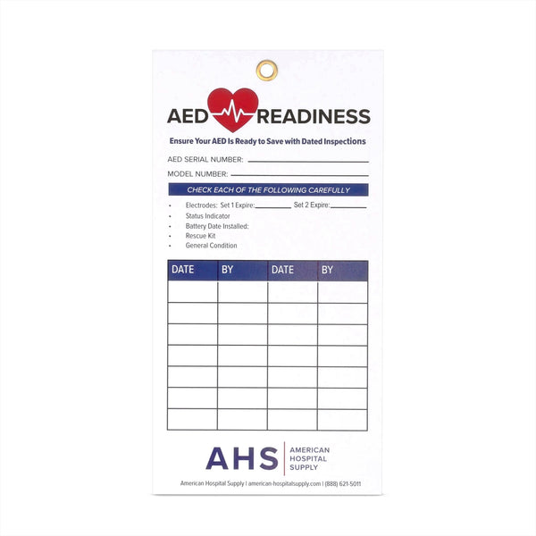AED Readiness Inspection Tag - American Hospital Supply