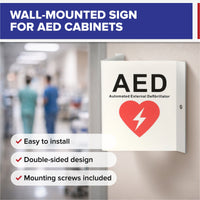 Load image into Gallery viewer, AHS Mountable AED Sign 3D - American Hospital Supply
