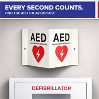 Load image into Gallery viewer, AHS Mountable AED Sign 3D - American Hospital Supply
