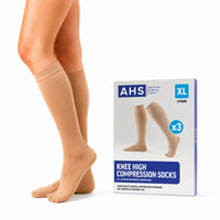 Load image into Gallery viewer, American Hospital Supply Beige Knee-High Compression Socks, 20–30 mmHg Firm Support - American Hospital Supply
