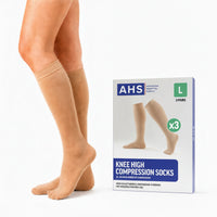 Load image into Gallery viewer, American Hospital Supply Beige Knee-High Compression Socks, 20–30 mmHg Firm Support - American Hospital Supply
