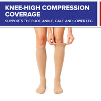 Load image into Gallery viewer, American Hospital Supply Beige Knee-High Compression Socks, 20–30 mmHg Firm Support - American Hospital Supply
