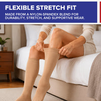 Load image into Gallery viewer, American Hospital Supply Beige Knee-High Compression Socks, 20–30 mmHg Firm Support - American Hospital Supply
