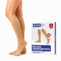 Load image into Gallery viewer, American Hospital Supply Beige Knee-High Compression Socks, 20–30 mmHg Firm Support - American Hospital Supply
