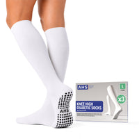 Load image into Gallery viewer, American Hospital Supply Diabetic Knee-High Socks with Non-Slip Grips, Soft Non-Binding Comfort Fit - American Hospital Supply
