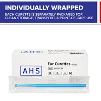 Load image into Gallery viewer, American Hospital Supply Disposable Ear Curette, Blue, 4 mm Adult Spoon Tip, 50 Each Per Box - American Hospital Supply
