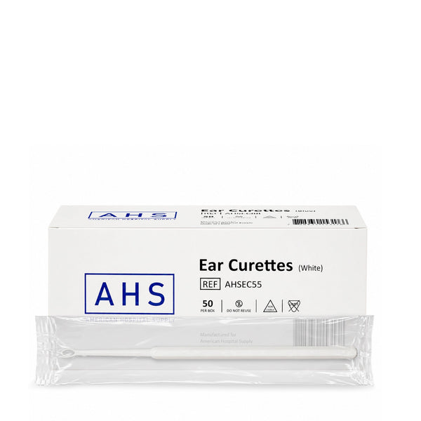 American Hospital Supply Ear Curette, White, 4 mm Oval Tip, 50 ea/box - American Hospital Supply