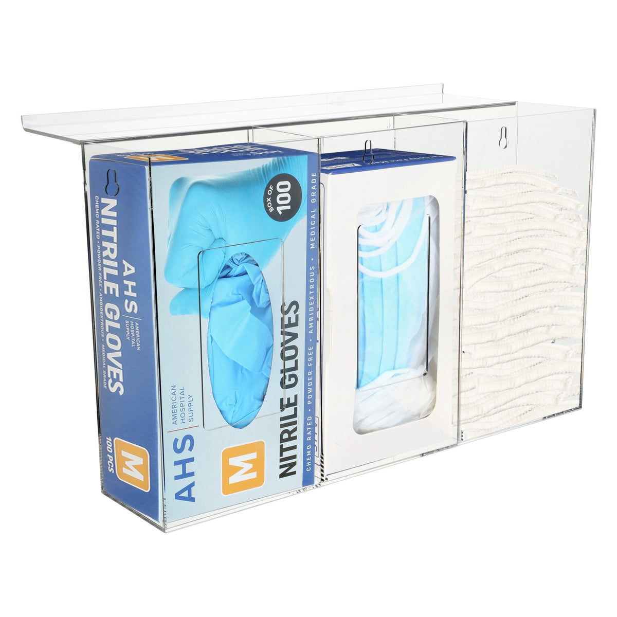 American Hospital Supply Triple Glove Dispenser with Lid - American Hospital Supply