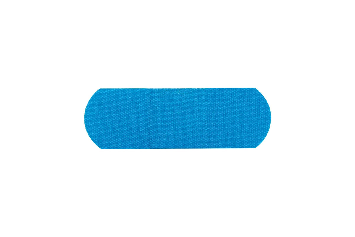 American® White Cross Blue Metal Detectable Adhesive Strip, 1 x 3 Inch - American Hospital Supply