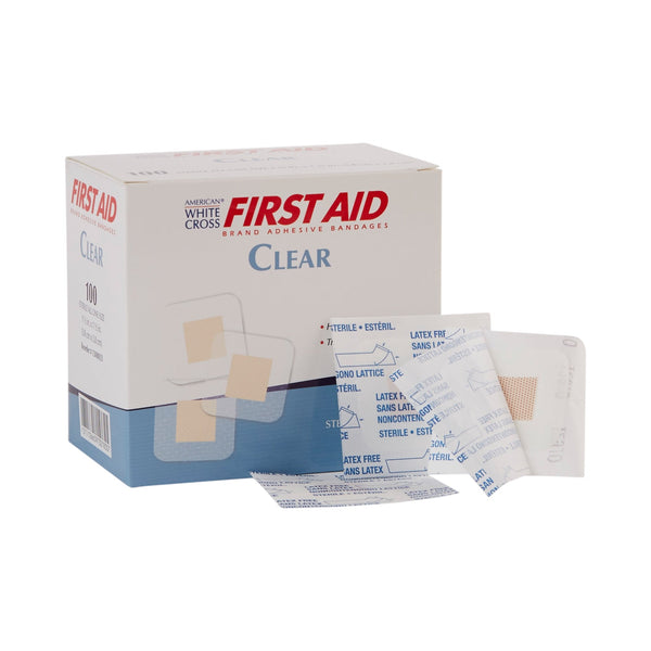 American® White Cross Sheer Adhesive Spot Bandage, 1½ x 1½ Inch - American Hospital Supply