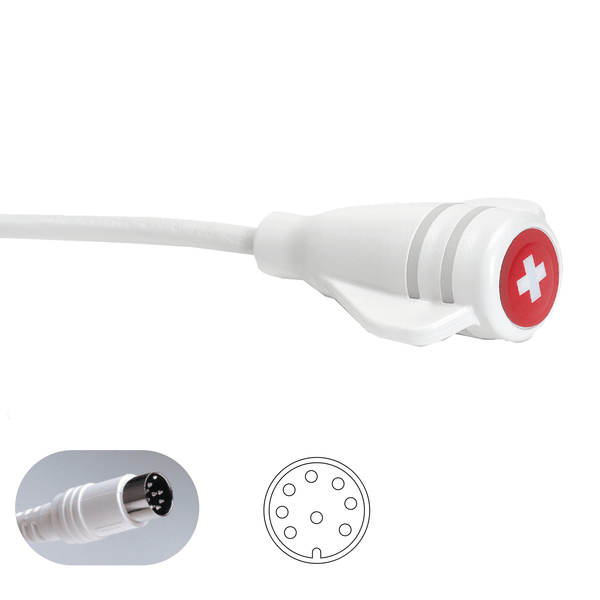 CleanCall Call Cord for Rauland Responder III+, IV, 4000, 8 - pin DIN, white, 8' - American Hospital Supply