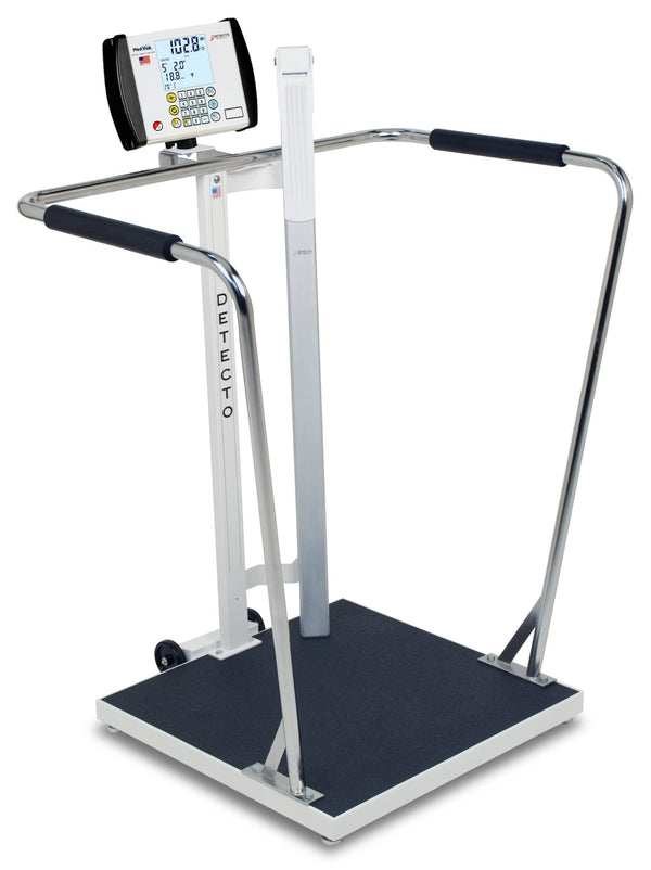 Detecto Digital Bariatric Scale, 24" Platform, Digital Height Rod, 1000 x 0.2 lb - American Hospital Supply
