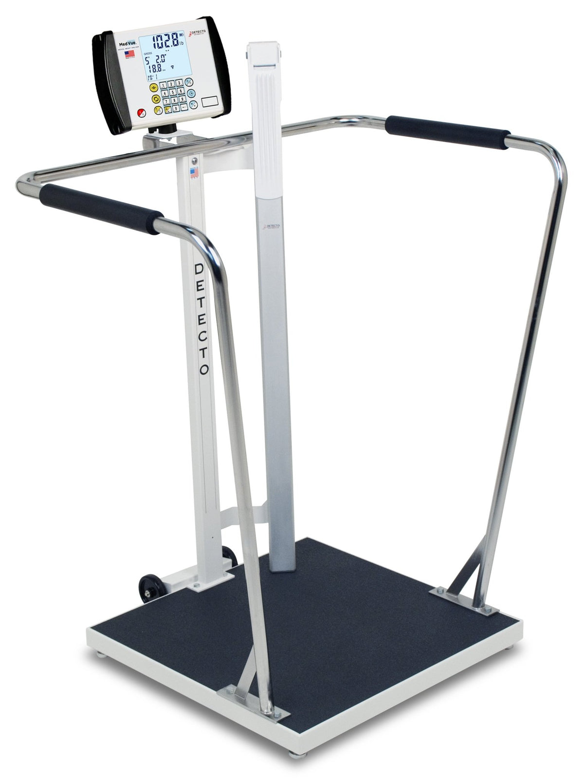 Detecto Digital Bariatric Scale, 24" Platform, Digital Height Rod, 1000 x 0.2 lb - American Hospital Supply