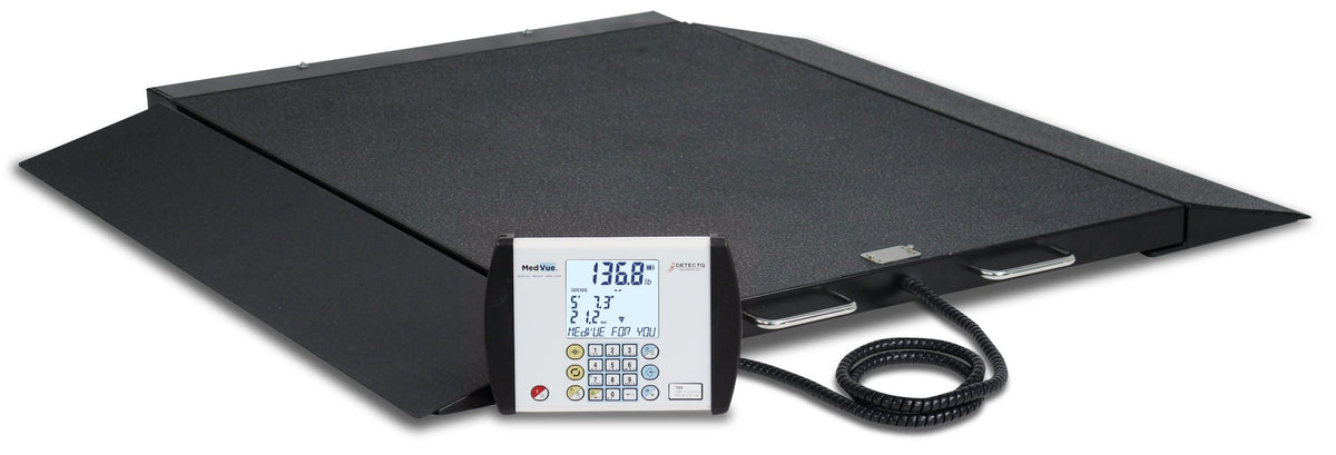 Detecto Digital Wheelchair Scale, AC Adapter - 1000 lb x 0.2 lb/ 450 kg x 0.1 kg - American Hospital Supply