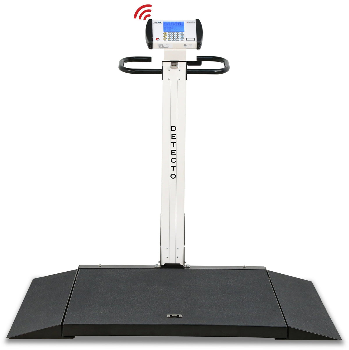 Detecto Digital Wheelchair Scale with Folding Column, AC Adapter, 450 x 0.1 kg - American Hospital Supply