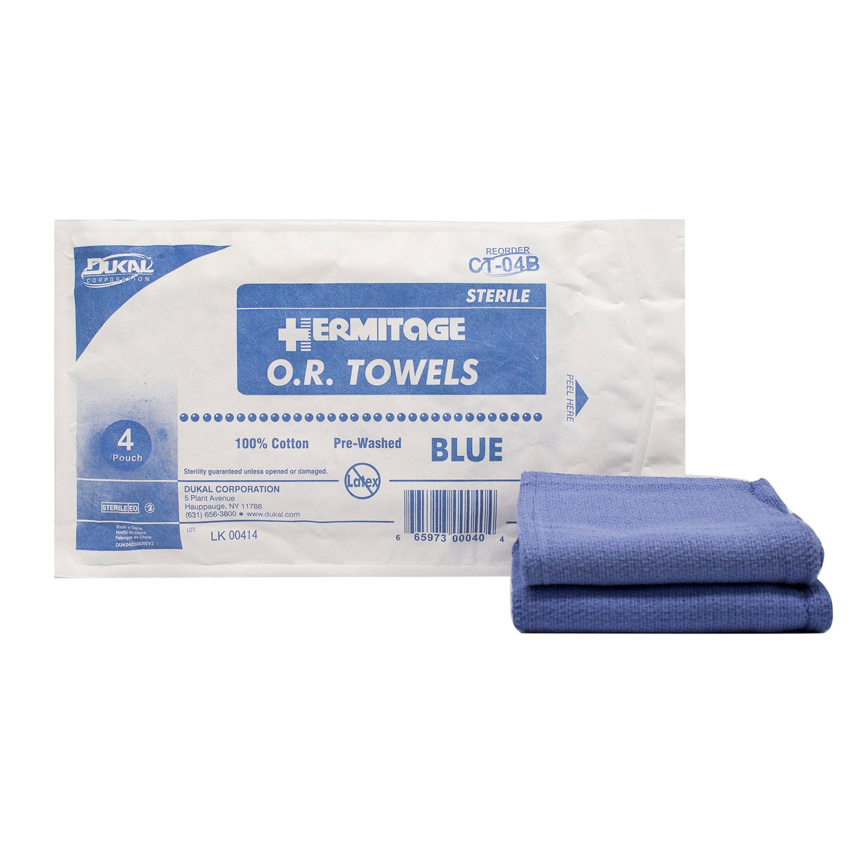 Dukal Sterile Blue O.R. Towel, 17 x 26 Inch - American Hospital Supply