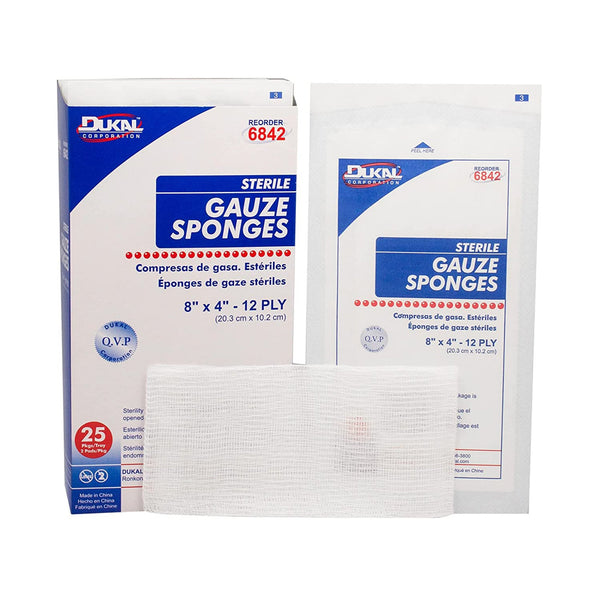 Dukal Sterile Gauze Sponge, 4 x 8 Inch - American Hospital Supply