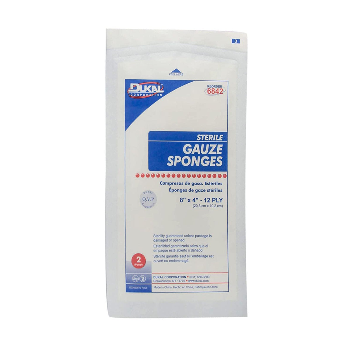 Dukal Sterile Gauze Sponge, 4 x 8 Inch - American Hospital Supply