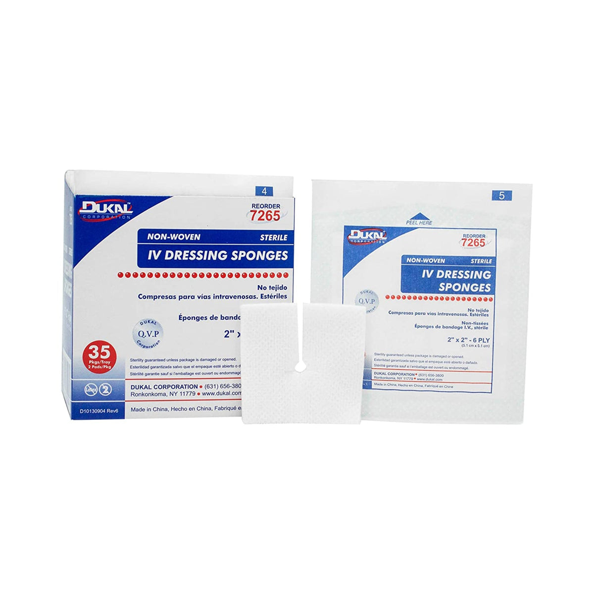 Dukal Sterile I.V. / Drain Split Dressing, 2 x 2 Inch - American Hospital Supply
