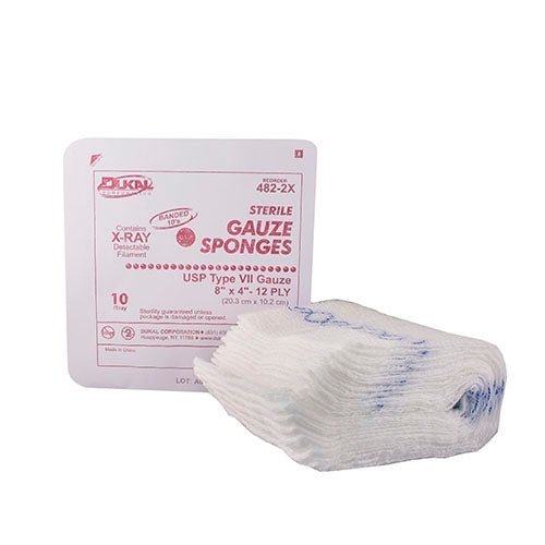 Dukal Sterile USP Type VII X - Ray Detectable Gauze Sponge, 4 x 8 Inch - American Hospital Supply