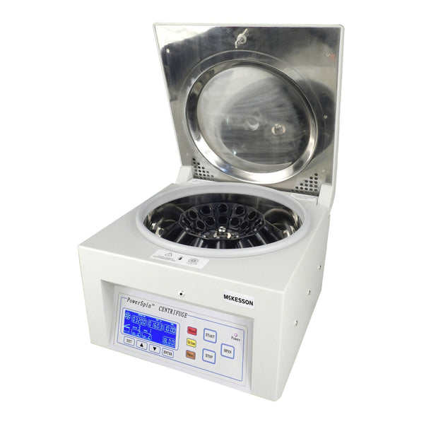 Fixed Angle Centrifuge McKesson 24 Place Fixed Angle Rotor Digital variable speed control with speed range from 500 RPM to 4,000 RPM - American Hospital Supply