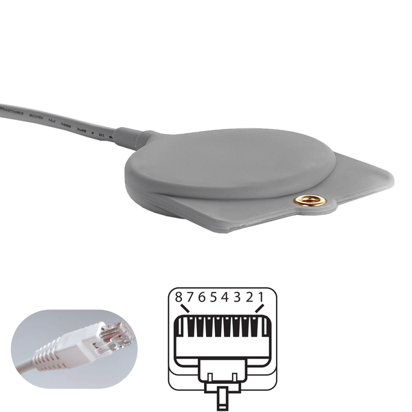 GeriCall Call Cord for Arial, RJ45 8 - pin, grey, 10ft - American Hospital Supply