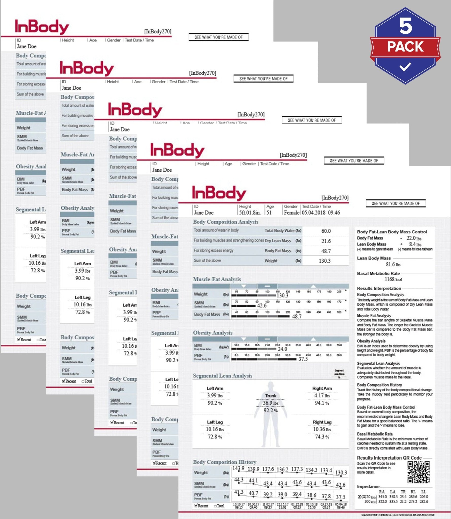 InBody270 結果用紙 500部 RST270-D InBody 270 Result Sheets