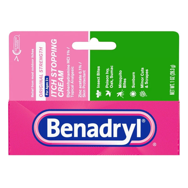 Itch Relief Benadryl 1% Strength Cream 1 oz. Tube - American Hospital Supply