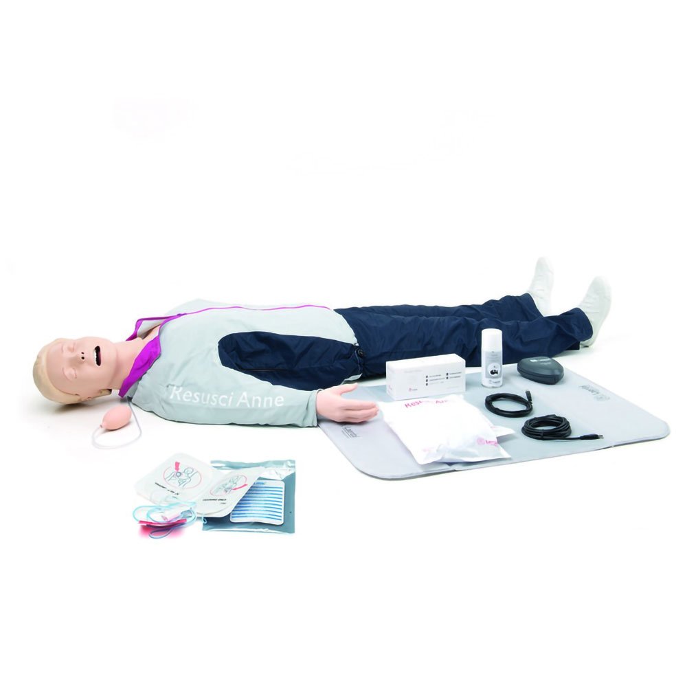 Laerdal Resusci Anne QCPR AED Full Body w/Airway Head, Rechargeable Battery, & Carry Case - American Hospital Supply