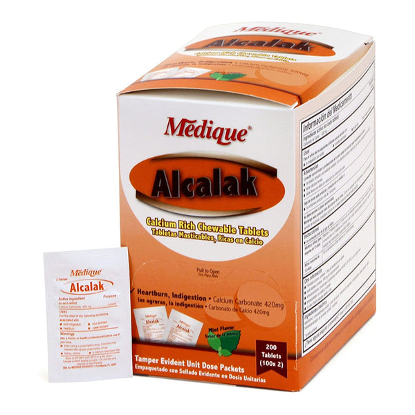 Medique Products Antacid Alcalak 420 mg Strength Chewable Tablet 200 per Box - American Hospital Supply