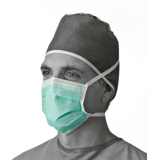 Medline ASTM Level 1 Surgical Face Mask with Anti - Fog and Ties - American Hospital Supply