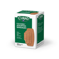 Load image into Gallery viewer, Medline CURAD Flex-Fabric Adhesive Bandages, Assorted Sizes, 100/Box - American Hospital Supply

