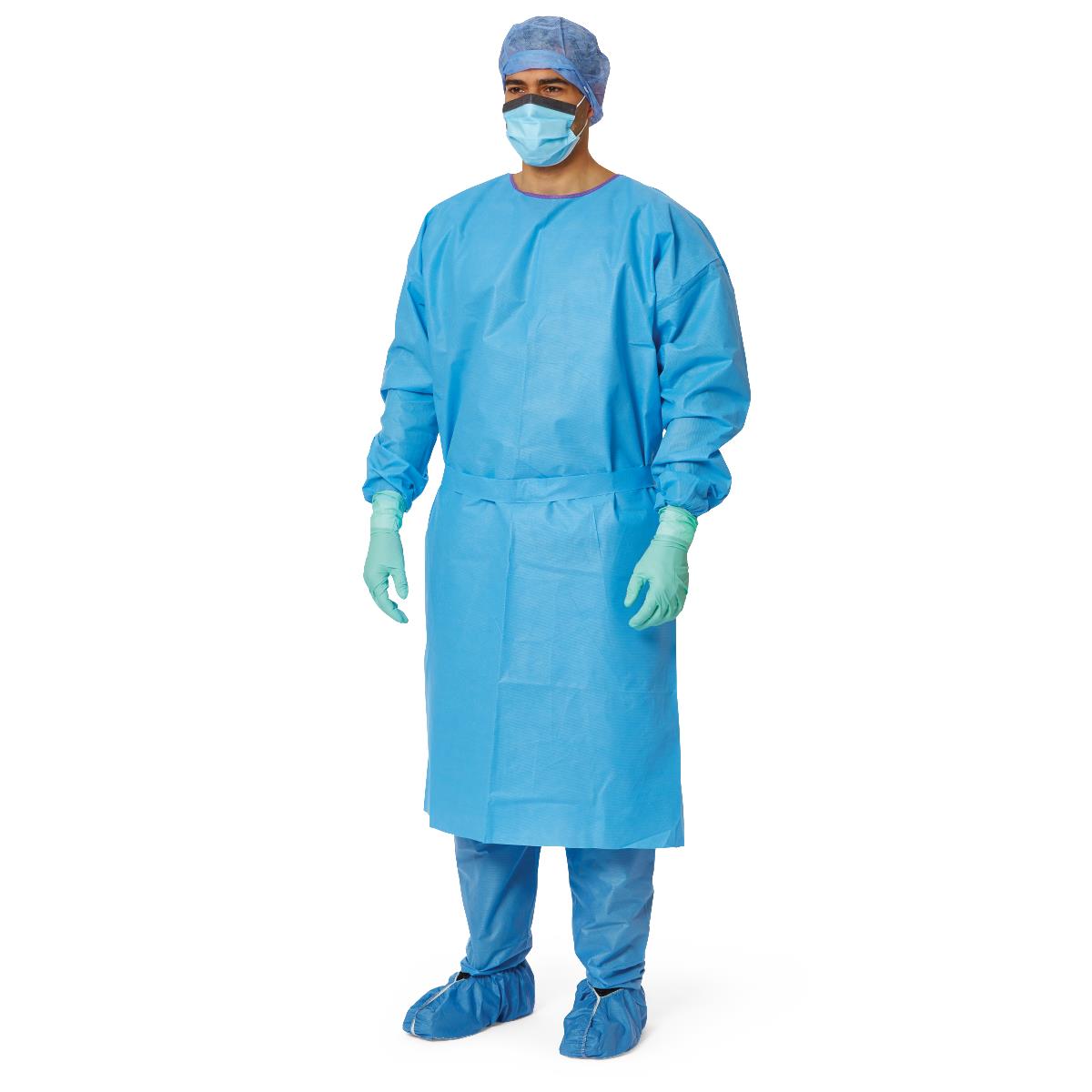 Medline Disposable AAMI Level 3 Blue SMS Isolation Gown - American Hospital Supply
