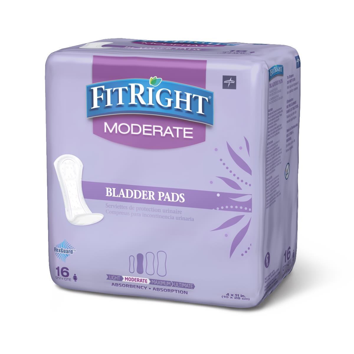Medline FitRight ActivEdge Women's Bladder Control Pads - American Hospital Supply