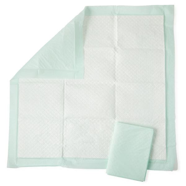 Medline Fluff and Polymer Underpad, Heavy Absorbency, 36" x 36", Green, Quilted - American Hospital Supply