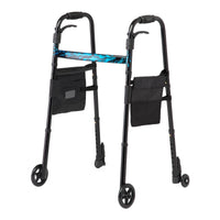 Load image into Gallery viewer, Medline Folding Trigger Walker with 5" Wheels - American Hospital Supply
