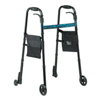 Load image into Gallery viewer, Medline Folding Trigger Walker with 5" Wheels - American Hospital Supply
