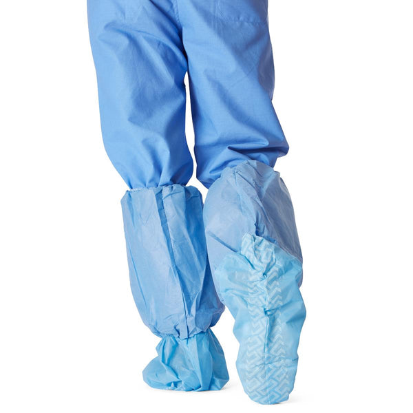 Medline Nonskid Multilayer/Poly Boot Covers, Blue, Size Regular Fits Up to Men's Size 12 - American Hospital Supply
