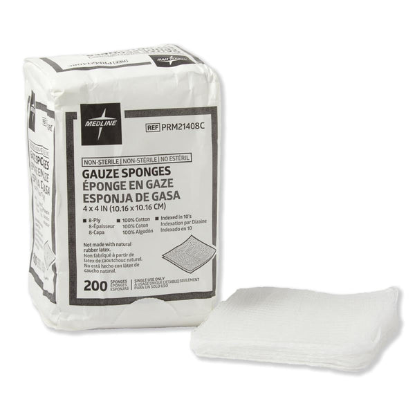 Medline Nonsterile Gauze Sponge, 8 - Ply, 4" x 4" - American Hospital Supply