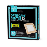 Load image into Gallery viewer, Medline Optifoam Gentle EX Bordered Foam Dressing in Educational Packaging, 6" x 6" - American Hospital Supply
