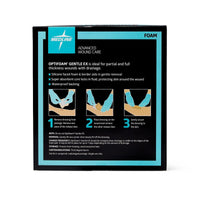 Load image into Gallery viewer, Medline Optifoam Gentle EX Bordered Foam Dressing in Educational Packaging, 6" x 6" - American Hospital Supply
