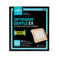 Load image into Gallery viewer, Medline Optifoam Gentle EX Silicone - Faced Foam Wound Dressings 4" x 4" - American Hospital Supply

