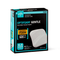 Load image into Gallery viewer, Medline Optifoam Gentle Silicone - Faced Foam Dressing, 4" x 4" - American Hospital Supply
