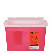 Load image into Gallery viewer, Medline Patient Room Sharps Container with Counter-Balance Lid, Translucent Red, 5 qt - American Hospital Supply

