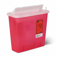 Load image into Gallery viewer, Medline Patient Room Sharps Container with Counter-Balance Lid, Translucent Red, 5 qt - American Hospital Supply

